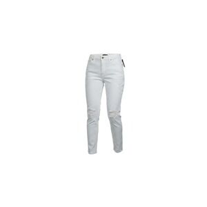 Hot Topic Mom Jeans Womens 15 Off White  Distressed Ripped High Waist Stretch